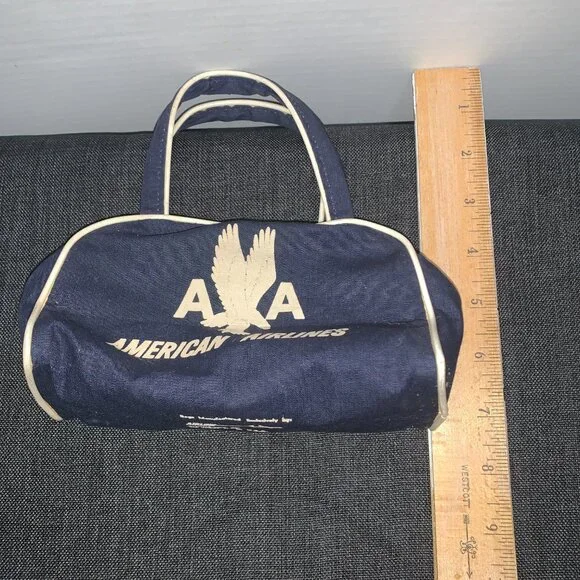 Vintage American Airline AA Textile MFG Des Moines Iowa Souvenir Mini Travel Bag - Picture 6 of 10